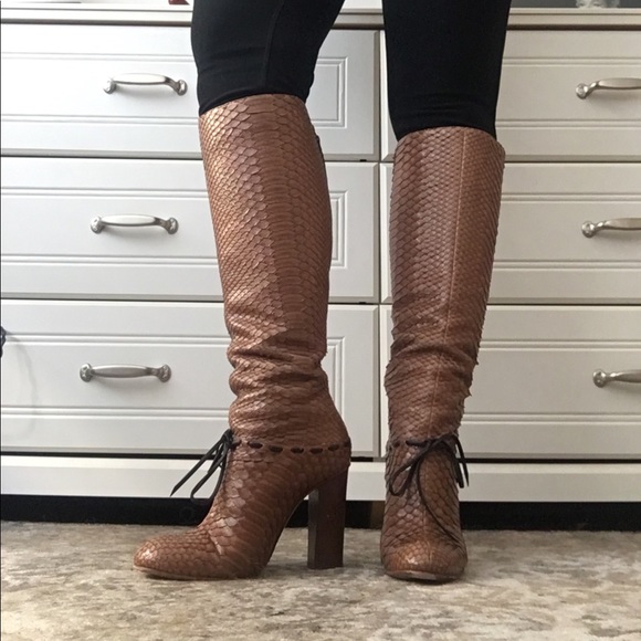 chloe python boots